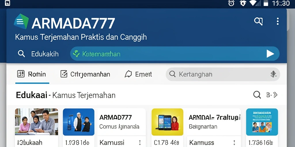 Antarmuka pengguna ARMADA777 yang sederhana dan fungsional.