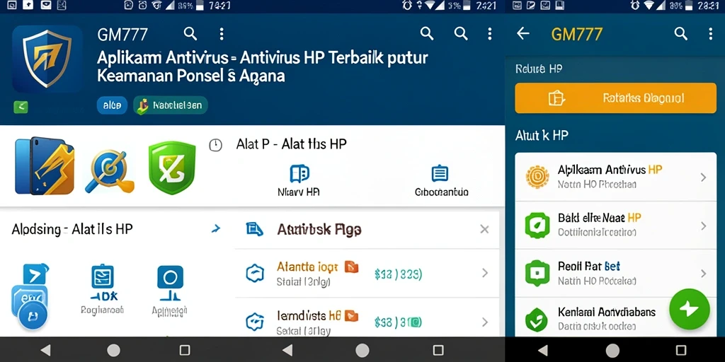 Tampilan antarmuka GM777 yang sederhana dan intuitif untuk pengguna.