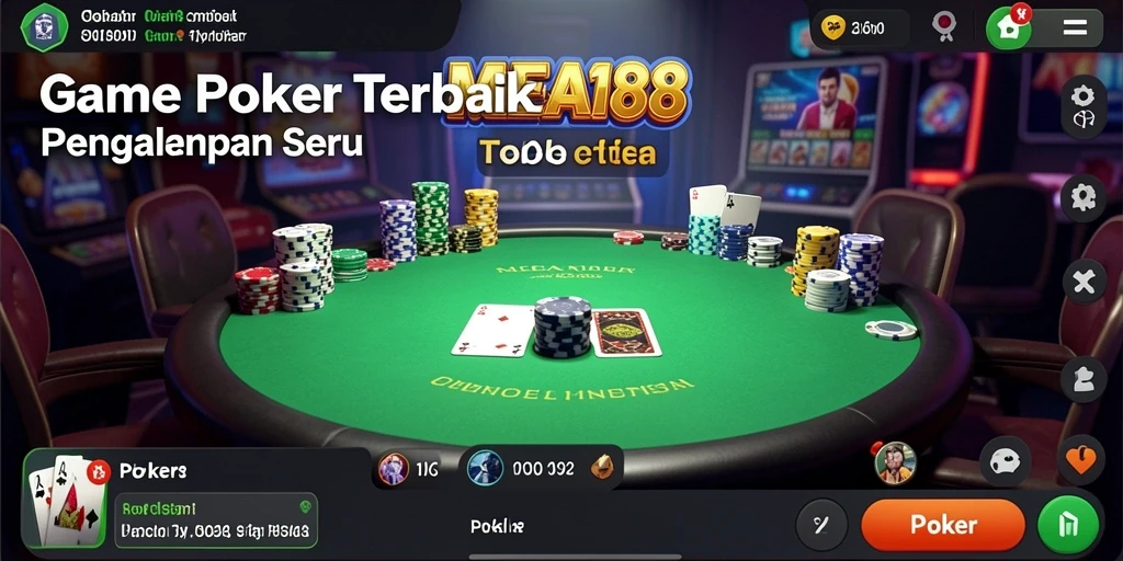 Antarmuka MEGA188 menampilkan permainan Poker yang menarik dan interaktif.
