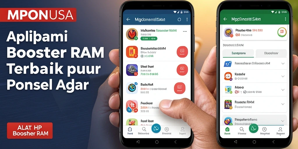 Tampilan antarmuka aplikasi MPONUSA yang intuitif dan efisien untuk Booster RAM.