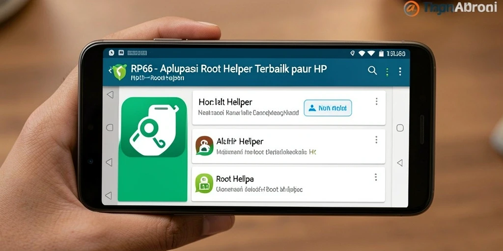 Antarmuka pengguna aplikasi Root Helper RP66 yang intuitif dan mudah digunakan.