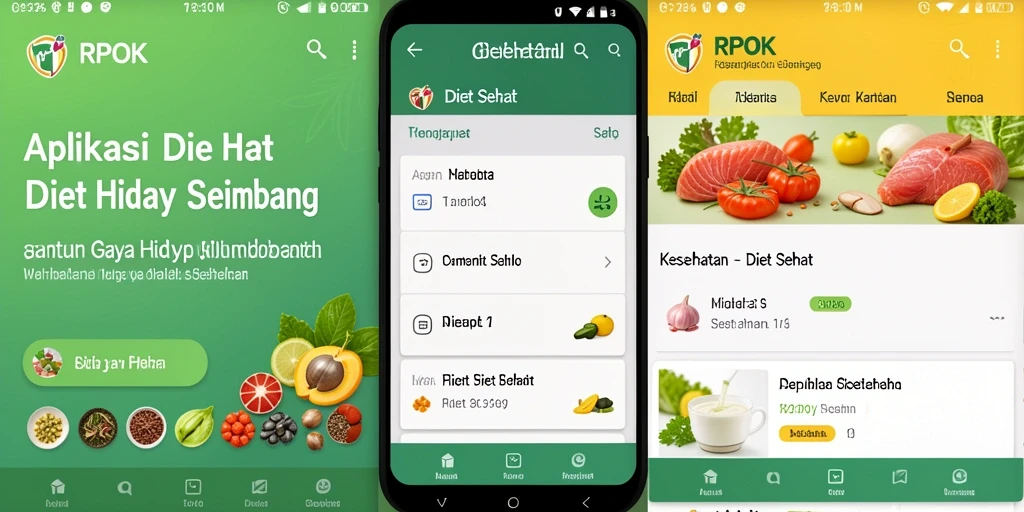 Tampilan antarmuka RPOK yang intuitif untuk manajemen diet sehat.