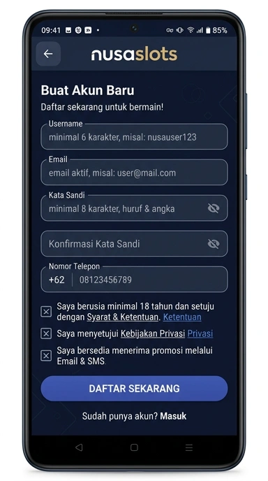 Panduan Lengkap Registrasi Akun Nusaslots